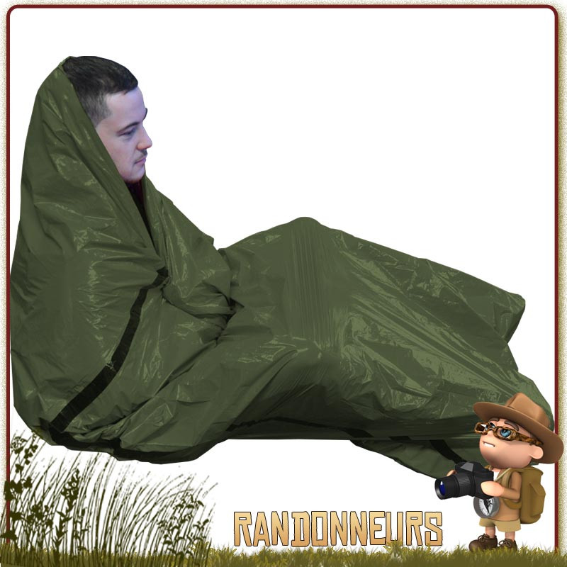 Sursac de Survie VERT olive militaire BCB International aussi utilisable en bivy bag ou sursac de couchage Sursac de Survie VERT olive militaire BCB International aussi utilisable en bivy bag ou sursac de couchage