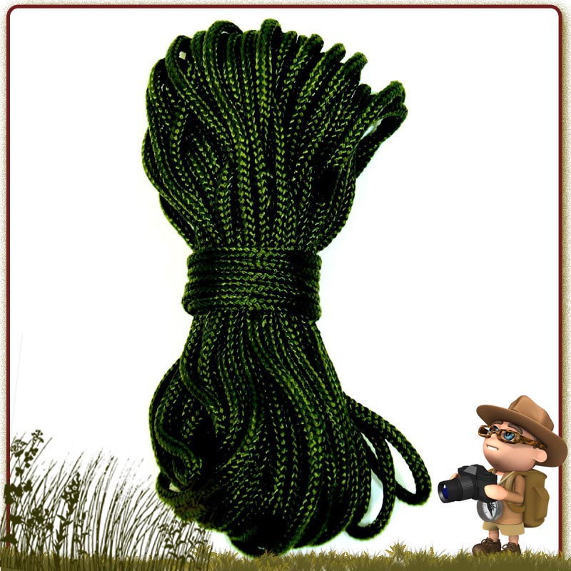 Corde Nylon dite Paracord 15 mètres Vert Olive Highlander utilisation militaire bivouac bushcraft survie Corde Nylon dite Paracord 15 mètres Vert Olive Highlander utilisation militaire bivouac bushcraft survie