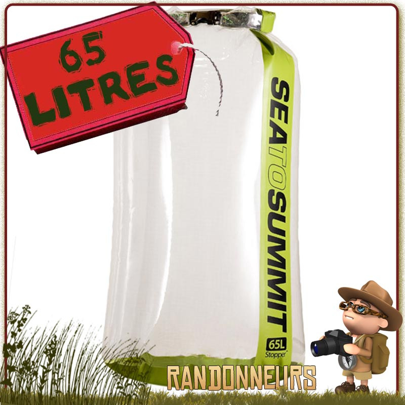 Sac étanche transparent, Clear Stopper Sea To Summit, léger et ultra robuste, en uréthane qui assure une durabilité à long terme Sac étanche transparent, Clear Stopper Sea To Summit, léger et ultra robuste, en uréthane qui assure une durabilité à long terme