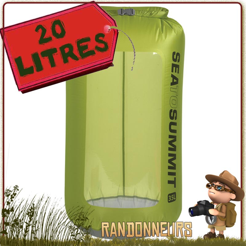 Sac Etanche Ultra léger de randonnée Sil nylon View 20 Litres Sea To Summit avec fenêtre transparente Sac Etanche Ultra léger de randonnée Sil nylon View 20 Litres Sea To Summit avec fenêtre transparente