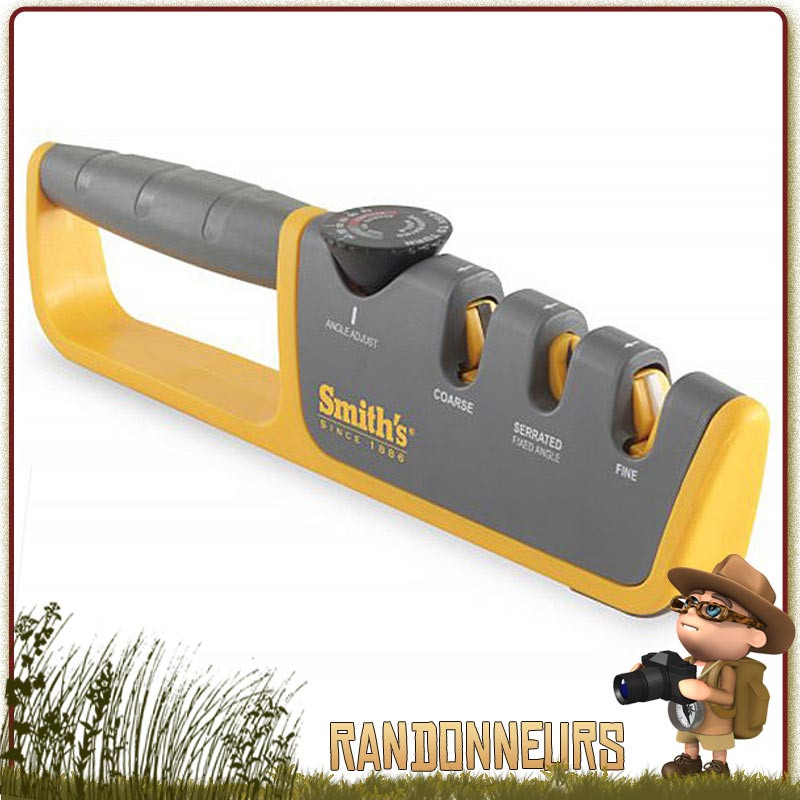 Affuteur Pull-Thru Manuel Ajustable SMITH's couteaux de survie ou bushcraft grâce à ses angles de lames d'affûtages réglables Affuteur Pull-Thru Manuel Ajustable SMITH's couteaux de survie ou bushcraft grâce à ses angles de lames d'affûtages réglables