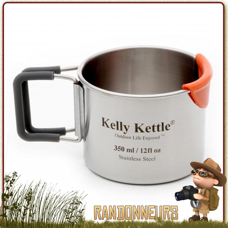 Tasse Acier Inox ultra robuste 35 cl Kelly Kettle bivouac bushcraft france Tasse Acier Inox ultra robuste 35 cl Kelly Kettle bivouac bushcraft france