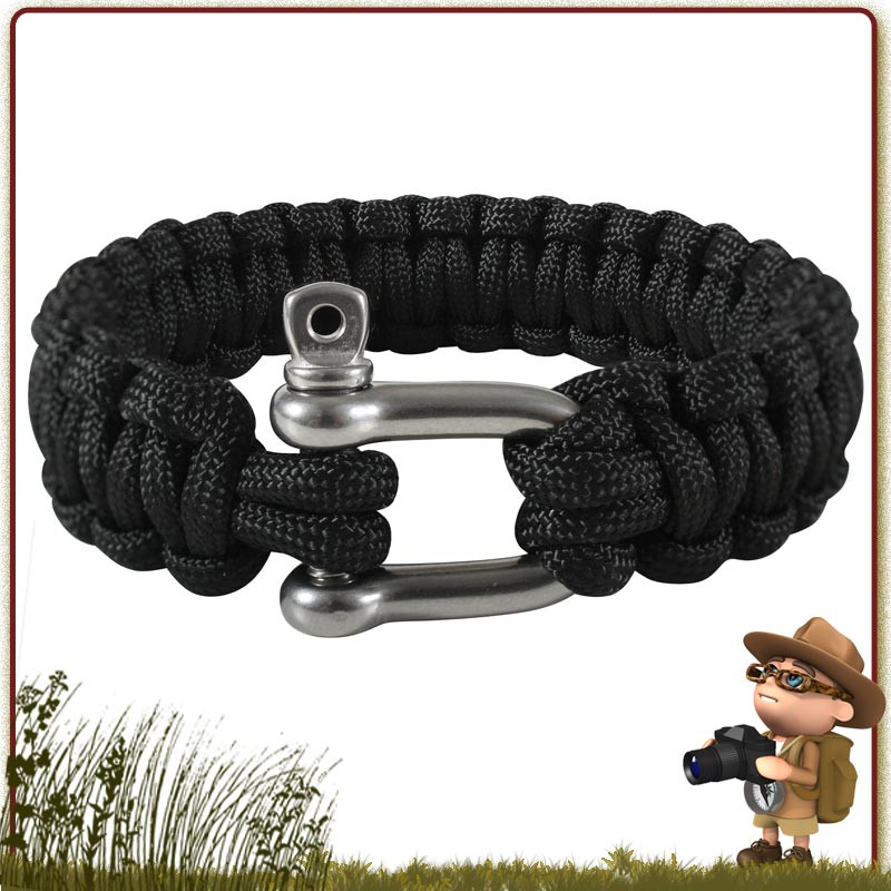 Bracelet survie Paracorde 300 cm avec manille Bracelet survie Paracorde 300 cm avec manille