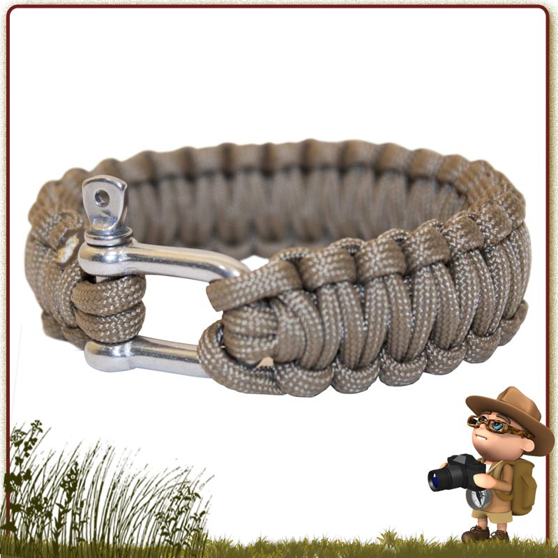 Bracelet survie Paracorde 300 cm avec manille Bracelet survie Paracorde 300 cm avec manille