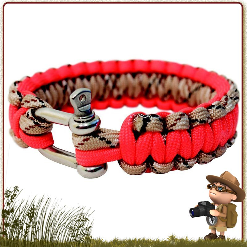 Bracelet survie Paracorde 300 cm avec manille Bracelet survie Paracorde 300 cm avec manille
