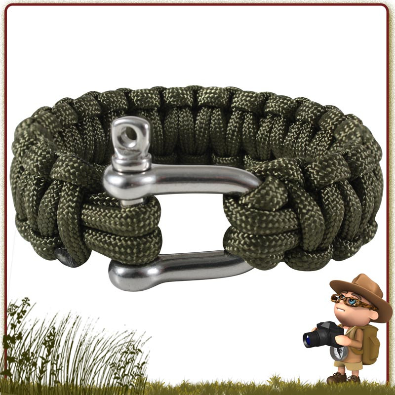 Bracelet survie Paracorde 300 cm avec manille Bracelet survie Paracorde 300 cm avec manille
