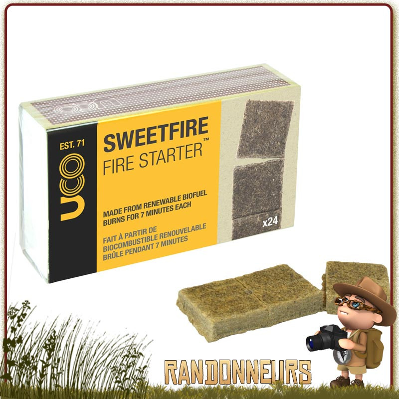 Tablettes Amadou Sweetfire UCO allume feu naturel et efficace de bivouac bushcraft survie Tablettes Amadou Sweetfire UCO allume feu naturel et efficace de bivouac bushcraft survie