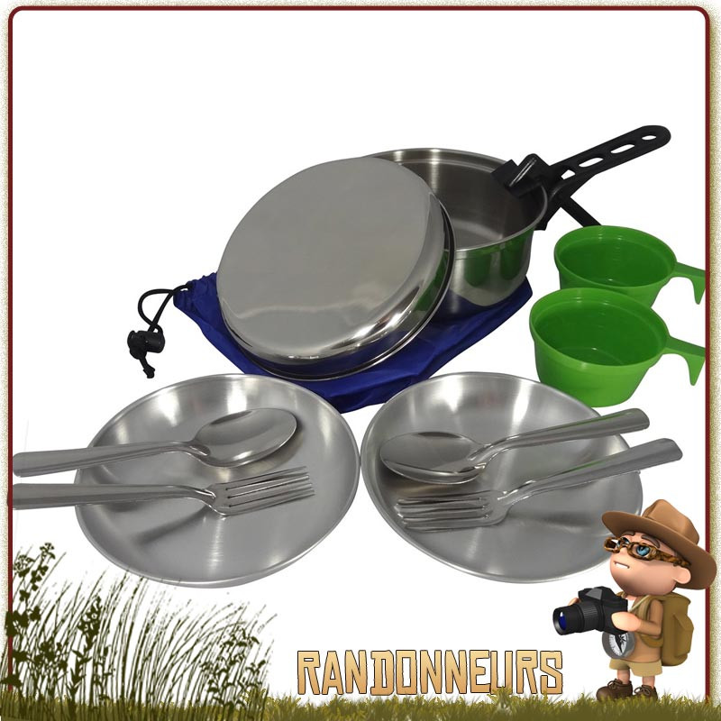 Popote Scout Inox 2 Personne CAO pour le camping à deux Popote Scout Inox 2 Personne CAO pour le camping à deux