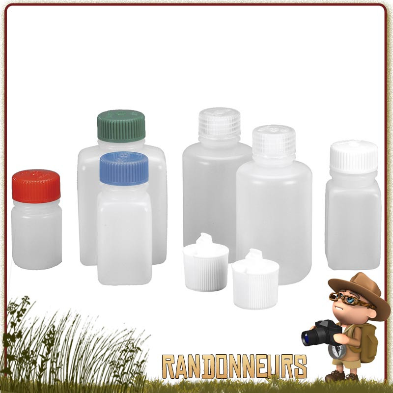 Kit de flacons de voyage Nalgene composé de différents récipients et bouteilles pour transport aerien Kit de flacons de voyage Nalgene composé de différents récipients et bouteilles pour transport aerien