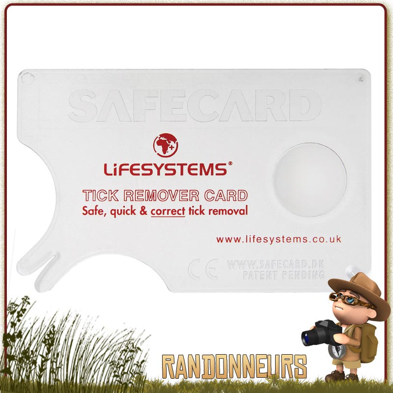 Carte Pince à Tiques Lifesystems format carte bancaire pour la randonnée bushcraft chasse Carte Pince à Tiques Lifesystems format carte bancaire pour la randonnée bushcraft chasse