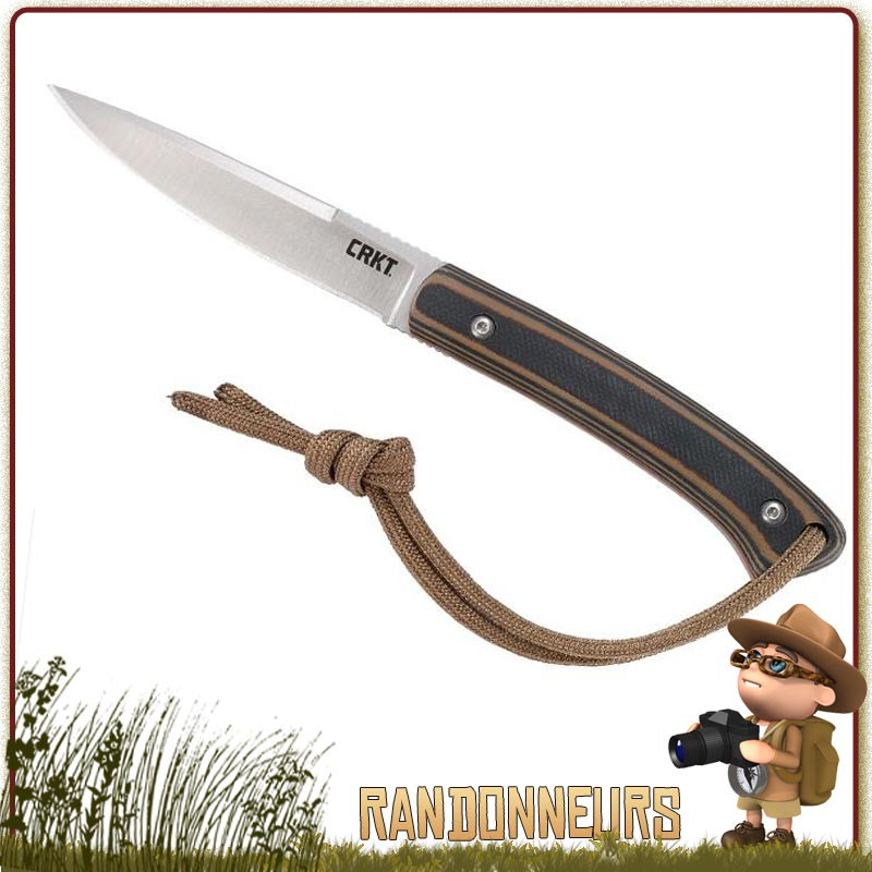 Couteau de cou CRKT BIWA manche G10 avec lacet paracord ultra léger Couteau de cou CRKT BIWA manche G10 avec lacet paracord ultra léger