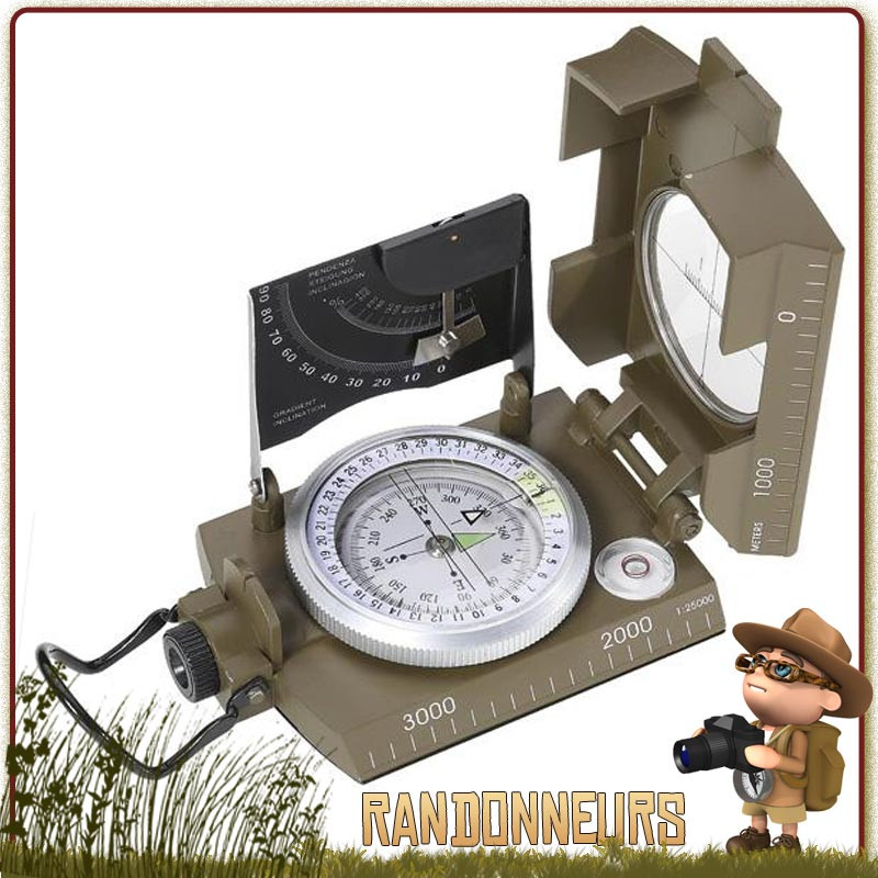 Boussole militaire de navigation avec inclinometre, la boussole avec viseur Herbertz propose un cadran lisible bain d'huile Boussole militaire de navigation avec inclinometre, la boussole avec viseur Herbertz propose un cadran lisible bain d'huile