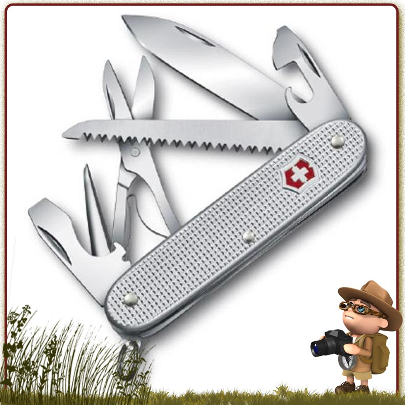 Couteau Victorinox FARMER X ALOX Gris manche aluminium leger pour randonner Couteau Victorinox FARMER X ALOX Gris manche aluminium leger pour randonner