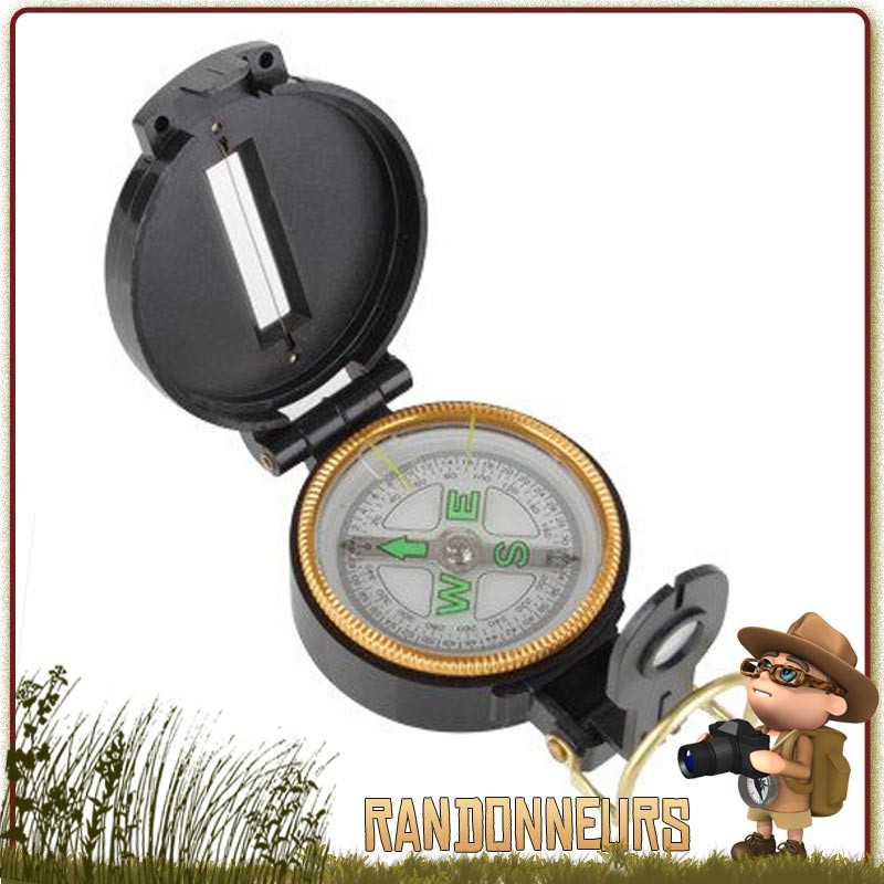 Boussole Militaire de visée Trooper Fosco. Boussole compacte de relèvement à clapet pour une orientation rapide Boussole Militaire de visée Trooper Fosco. Boussole compacte de relèvement à clapet pour une orientation rapide
