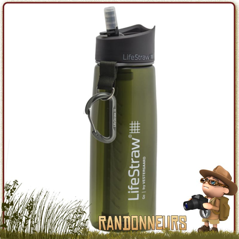 gourde filtration eau lifestraw GO 2 pour filtrer l'eau d'une rivière en randonnée légère et voyage avec charbon actif gourde filtration eau lifestraw GO 2 pour filtrer l'eau d'une rivière en randonnée légère et voyage avec charbon actif