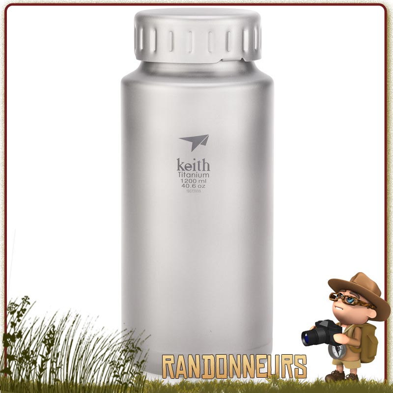 gourde bushcraft survie en titane keith 1.2 litres large ouverture randonnee ultra legere gourde bushcraft survie en titane keith 1.2 litres large ouverture randonnee ultra legere