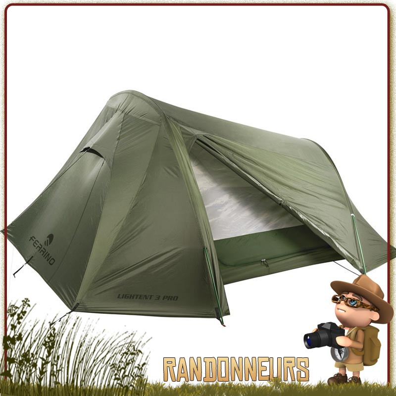 Tente Lightent 3 PRO FERRINO Verte pour randonner bivouac bushcraft leger cyclotourisme Tente Lightent 3 PRO FERRINO Verte pour randonner bivouac bushcraft leger cyclotourisme