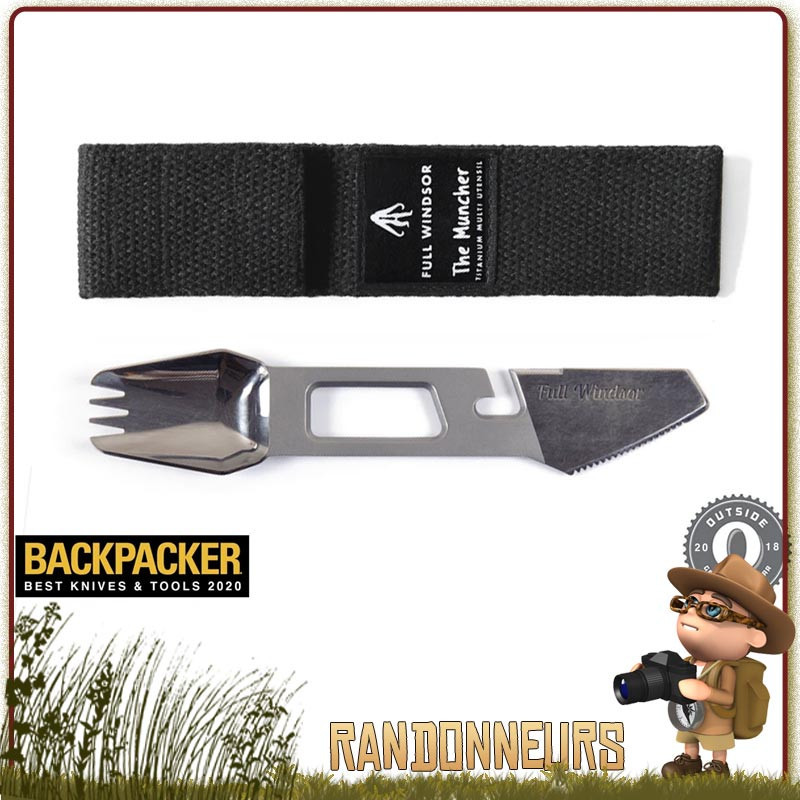 Couteau Full Windsor en titane ultra léger pour randonner. Set de couverts trekkinf The Muncher Full Windsor titane ultra light Couteau Full Windsor en titane ultra léger pour randonner. Set de couverts trekkinf The Muncher Full Windsor titane ultra light