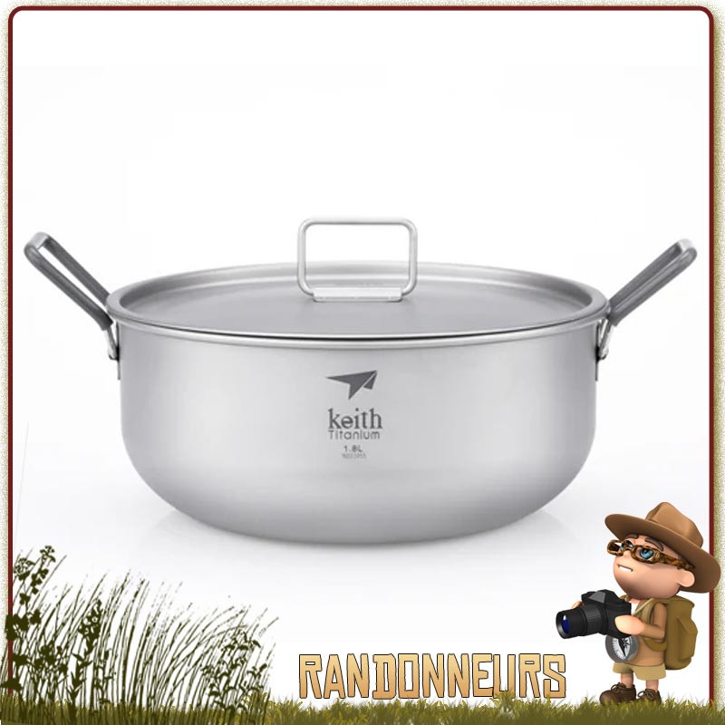 Casserole Titane 180 cl Keith ultra légère pour randonner Casserole Titane 180 cl Keith ultra légère pour randonner