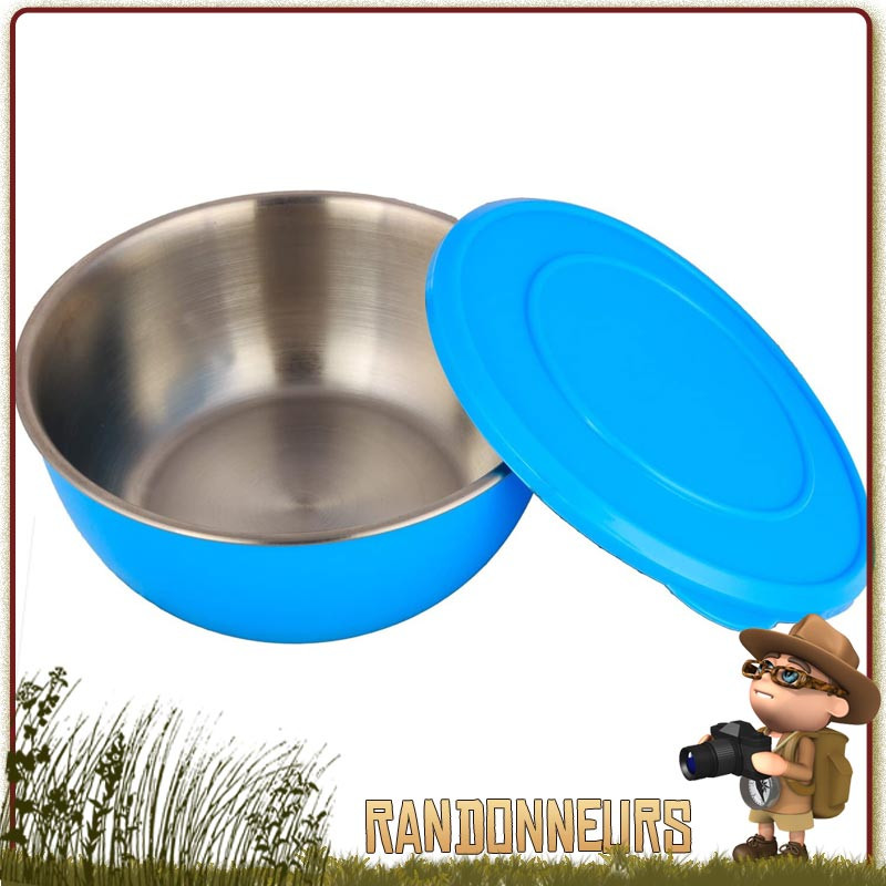 Bol Inox 19 cm avec couvercle Origin Outdoor de camping avec couvercle étanche Bol Inox 19 cm avec couvercle Origin Outdoor de camping avec couvercle étanche