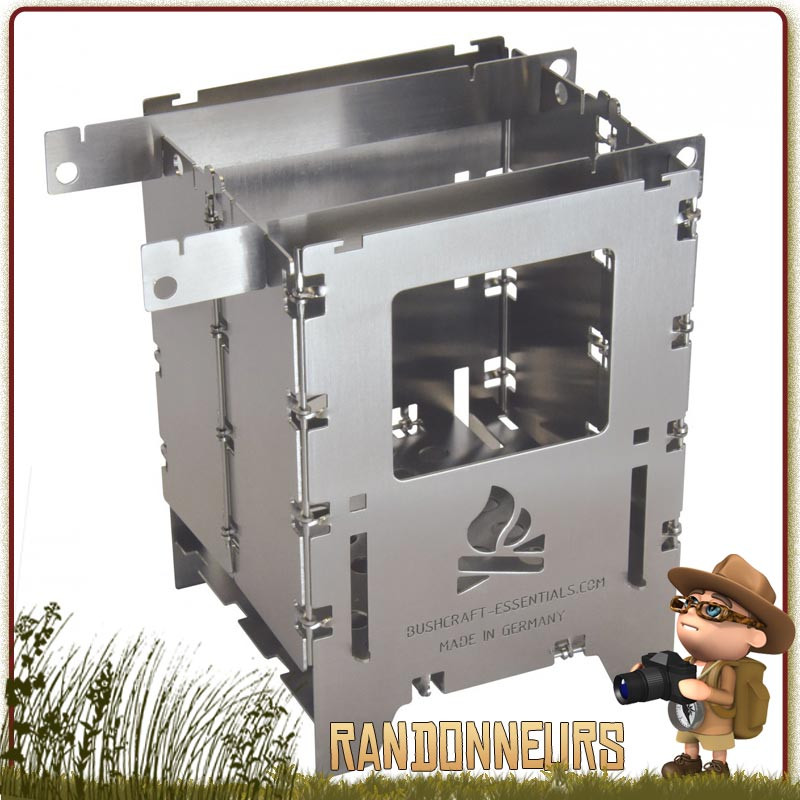 Réchaud bois Bushbox LF Titane Bushcraft Essentials ultra léger pliant Réchaud bois Bushbox LF Titane Bushcraft Essentials ultra léger pliant