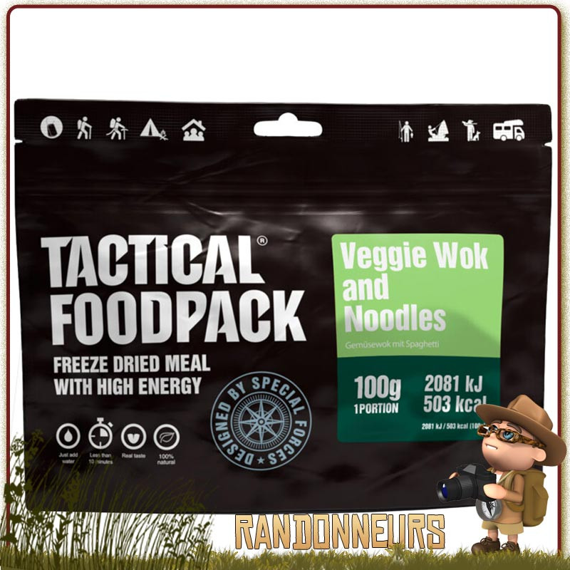 sachet repas lyophilise vegan Wok de Légumes et Nouilles Tactical Foodpack randonner legere sachet repas lyophilise vegan Wok de Légumes et Nouilles Tactical Foodpack randonner legere