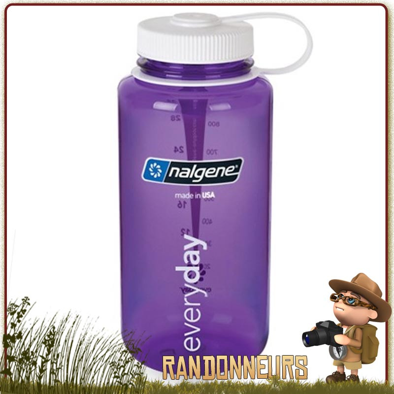 Bouteille Nalgene Grande Ouverture 1L PURPLE randonnée légère Bouteille Nalgene Grande Ouverture 1L PURPLE randonnée légère