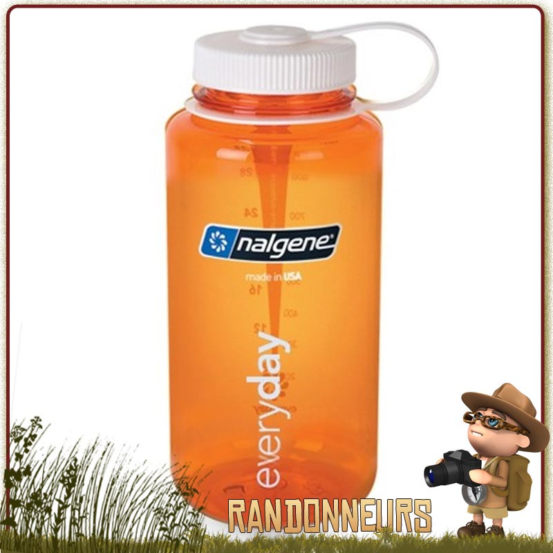 Bouteille Nalgene Grande Ouverture 1L ORANGE pour randonner Bouteille Nalgene Grande Ouverture 1L ORANGE pour randonner
