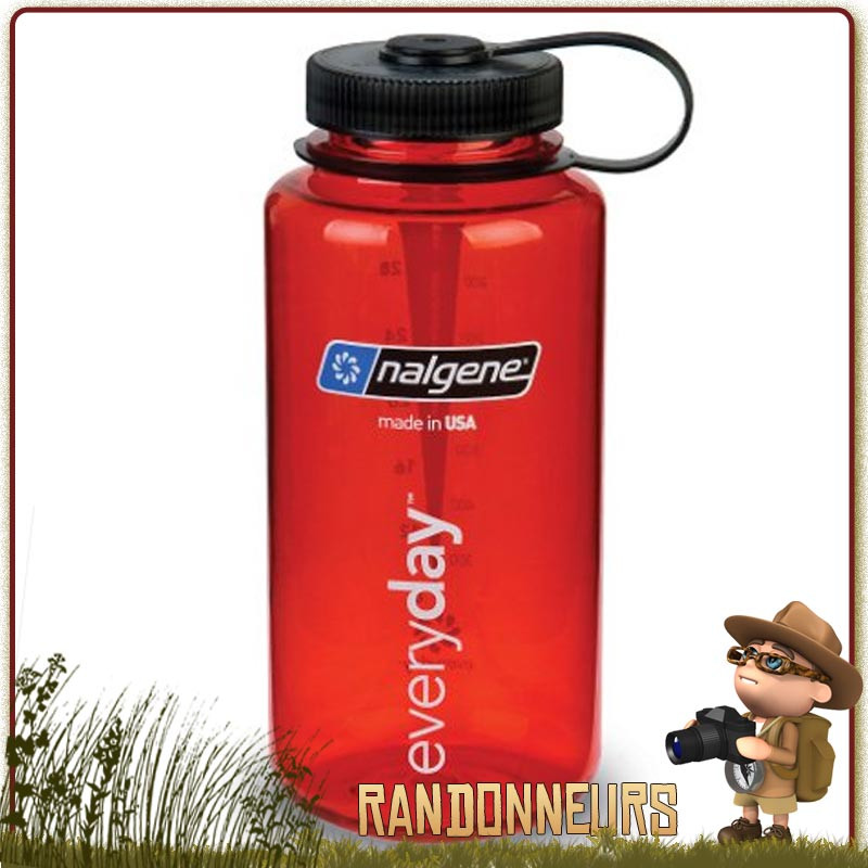 Bouteille randonnée Nalgene Grande Ouverture 100 cl ROUGE Bouteille randonnée Nalgene Grande Ouverture 100 cl ROUGE