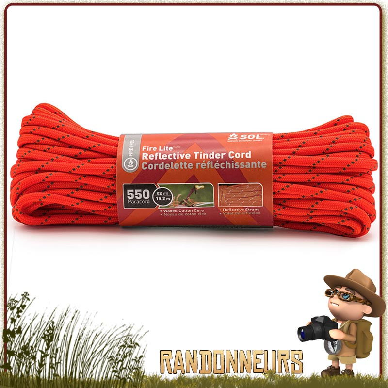 Paracorde Réfléchissante et Inflammable SOL usa polyester 550 Paracorde Réfléchissante et Inflammable SOL usa polyester 550