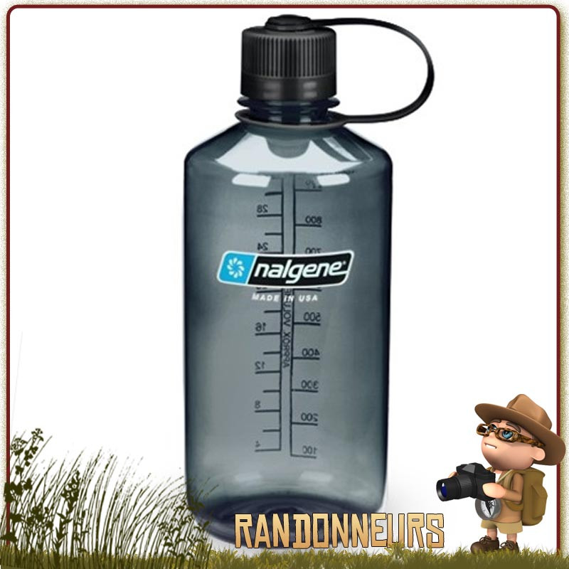 Gourde Petite Ouverture 1L GRISE Nalgene de randonnée légère Gourde Petite Ouverture 1L GRISE Nalgene de randonnée légère
