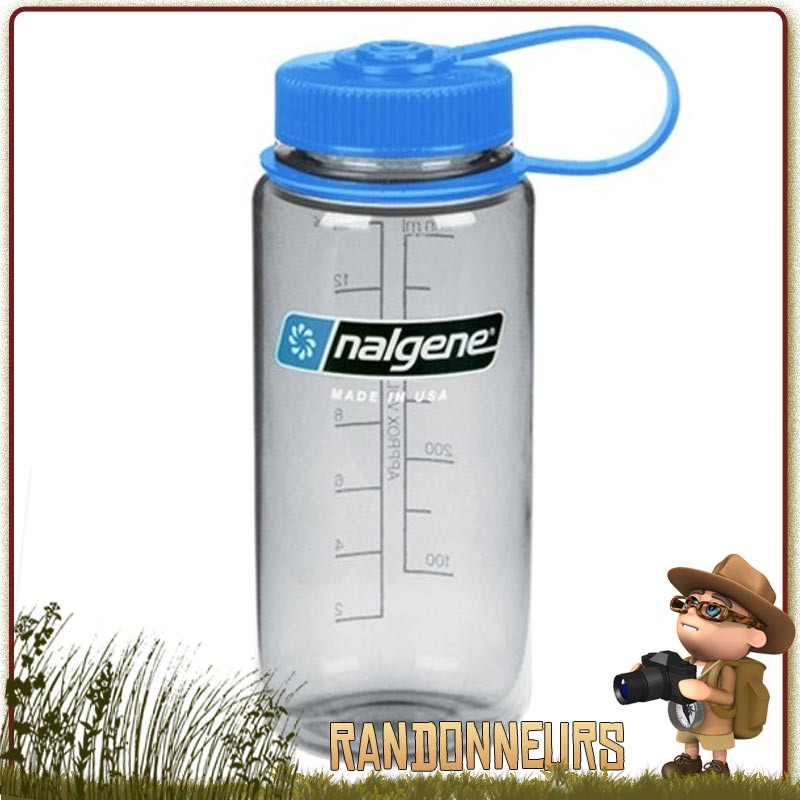 petite Gourde Nalgene Grande Ouverture 50cl GRISE de randonnée ultra légère petite Gourde Nalgene Grande Ouverture 50cl GRISE de randonnée ultra légère