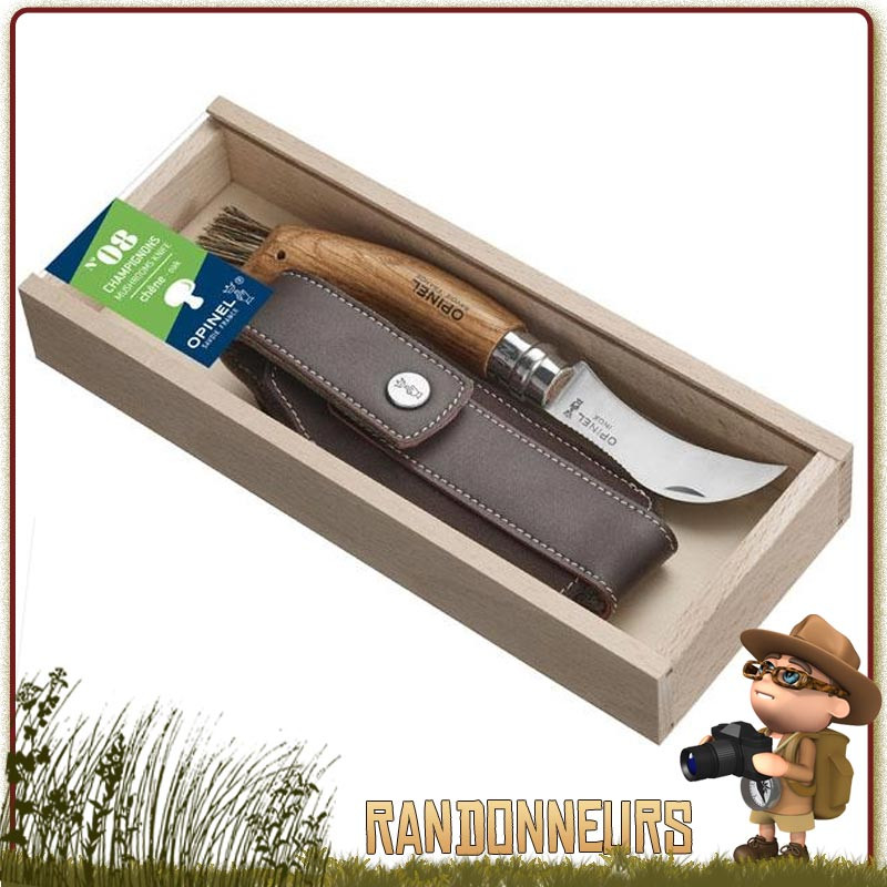 Couteau Cueillette Champignon 8VRI avec étui cuir Opinel Couteau Cueillette Champignon 8VRI avec étui cuir Opinel