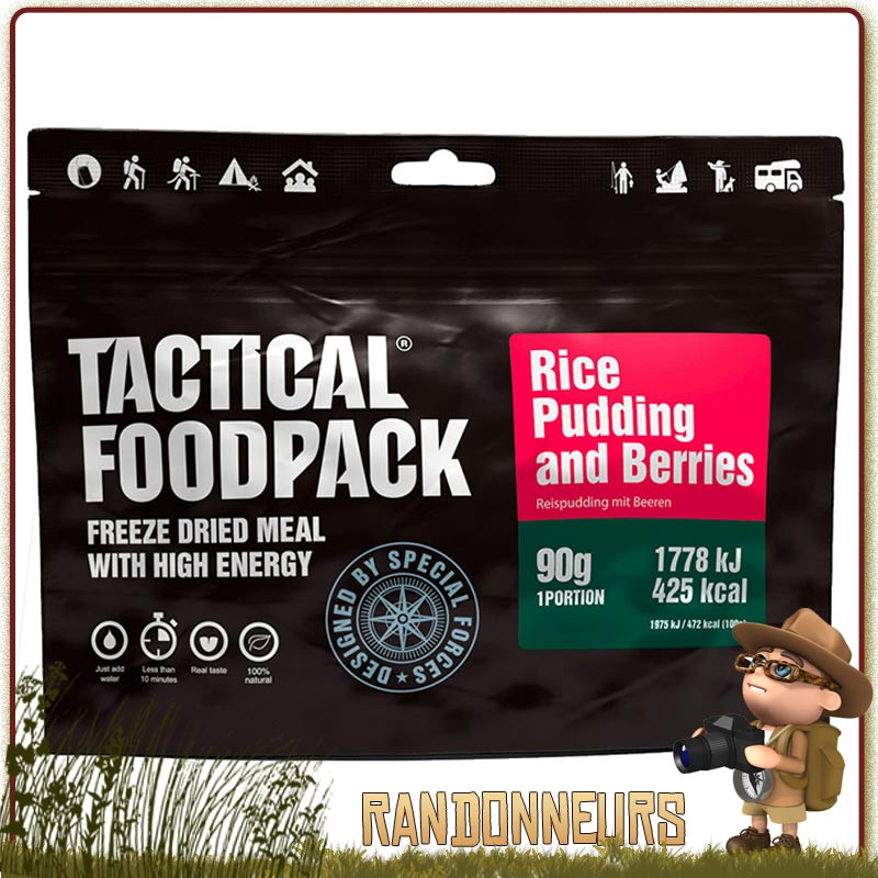 sachet repas lyophilise Pudding aux Framboises Tactical Foodpack randonner leger sachet repas lyophilise Pudding aux Framboises Tactical Foodpack randonner leger
