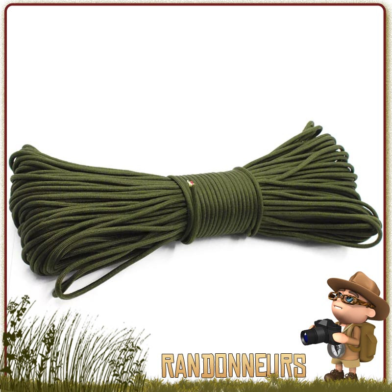 Bobine 30 metres Paracorde nylon 550 us de Survie 4 en 1 Olive armee Bobine 30 metres Paracorde nylon 550 us de Survie 4 en 1 Olive armee