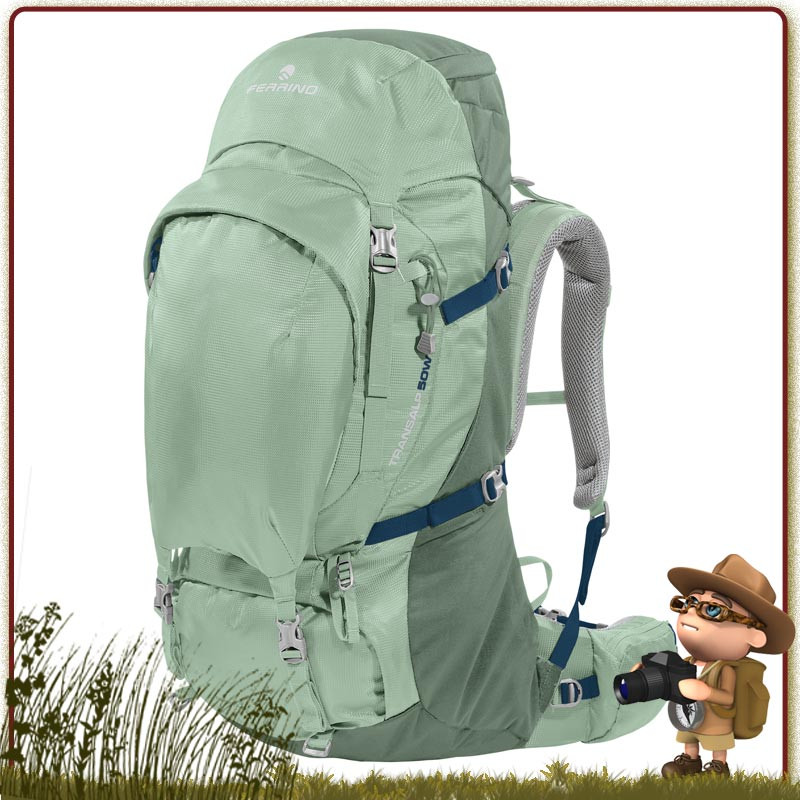 Sac à Dos TRANSALP 50L Green Ferrino trek grande randonnee Sac à Dos TRANSALP 50L Green Ferrino trek grande randonnee