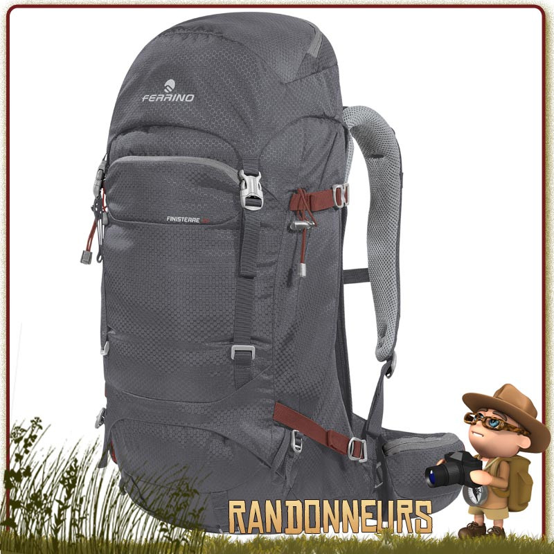 Sac à Dos FINISTERE 38L Noir Ferrino daypack randonnee Sac à Dos FINISTERE 38L Noir Ferrino daypack randonnee