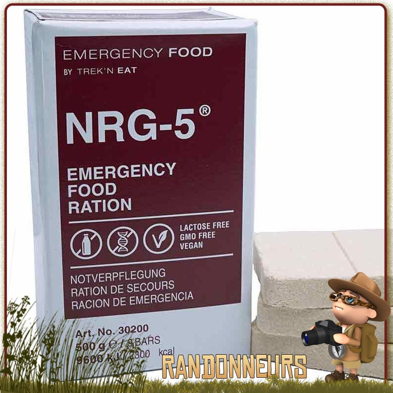 Ration Alimentaire longue conservation de Survie NRJ5 compacte 2300 kcal pour subvenir en situation de survie Ration Alimentaire longue conservation de Survie NRJ5 compacte 2300 kcal pour subvenir en situation de survie