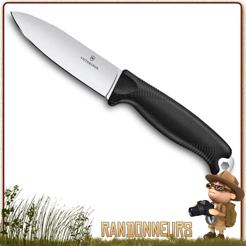 Poignard Victorinox Venture Noir, le couteau type bushcraft survie suisse Poignard Victorinox Venture Noir, le couteau type bushcraft survie suisse