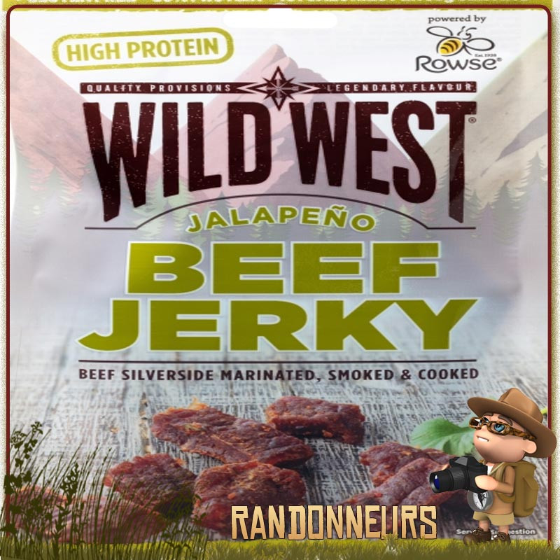 meilleure Viande de Boeuf séchée Beef Jerky Jalapeno WildWest haute teneur en proteines meilleure Viande de Boeuf séchée Beef Jerky Jalapeno WildWest haute teneur en proteines