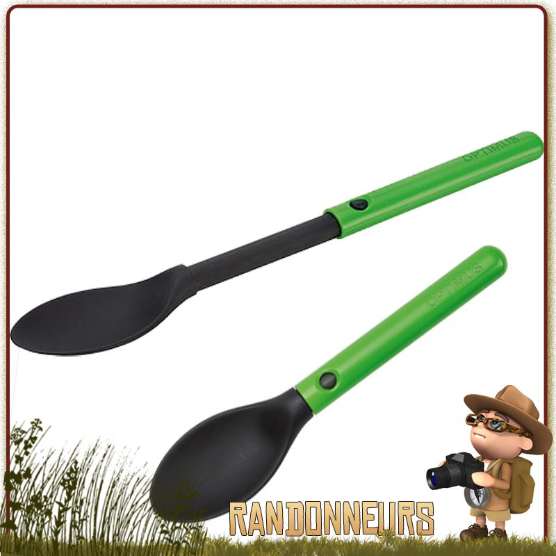 Longue cuillère plastique (sans BPA) avec manche rétractable Sliding Long Spoon d'Optimus pour sachet repas lyophilisés Longue cuillère plastique (sans BPA) avec manche rétractable Sliding Long Spoon d'Optimus pour sachet repas lyophilisés