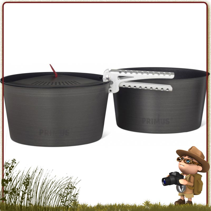 set Popote LiTech 2.3 litres Primus aluminium anodisé 4 pièces Casseroles, couvercle et prince preneuse primus set Popote LiTech 2.3 litres Primus aluminium anodisé 4 pièces Casseroles, couvercle et prince preneuse primus