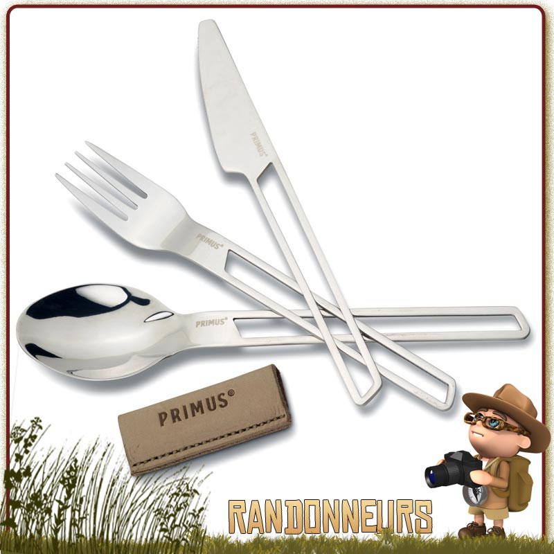 Set de Couverts CampFire Primus couverts de camping Primus Couteau, Cuillère et Fourchette acier inoxydable de qualité Set de Couverts CampFire Primus couverts de camping Primus Couteau, Cuillère et Fourchette acier inoxydable de qualité