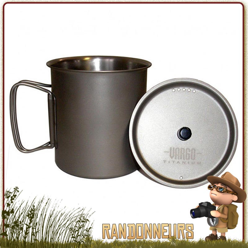 Popote Mug ultra léger Ti-Lite Titane VARGO, pour randonner léger. Popote Mug Vargo de randonnée bivouac léger Popote Mug ultra léger Ti-Lite Titane VARGO, pour randonner léger. Popote Mug Vargo de randonnée bivouac léger