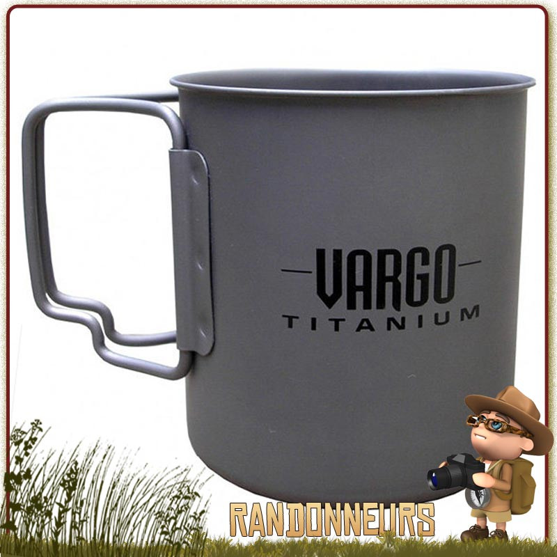 Tasse Mug 45 cl ultra léger en Titane VARGO, spécialement adaptée pour randonner léger Tasse Mug 45 cl ultra léger en Titane VARGO, spécialement adaptée pour randonner léger