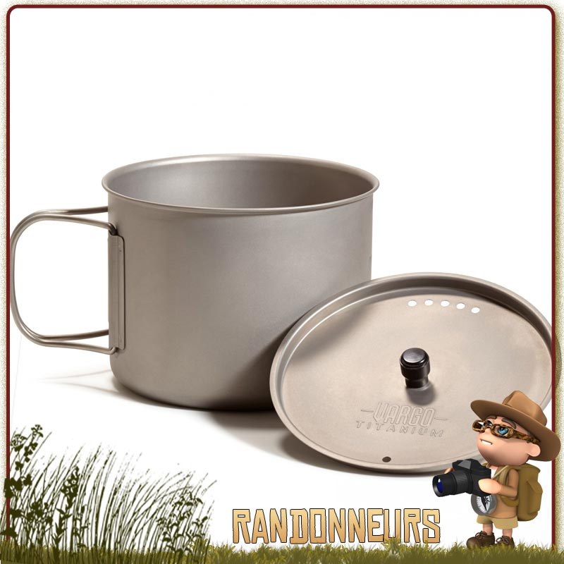Popote Mug 90 cl ultra léger Ti-Lite Titane VARGO, pour randonner léger. Popote Mug Vargo de randonnée bivouac léger Popote Mug 90 cl ultra léger Ti-Lite Titane VARGO, pour randonner léger. Popote Mug Vargo de randonnée bivouac léger