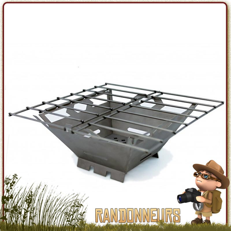 Réchaud Bushcraft à bois, FireBox Grill acier inoxydable Vargo, entièrement en inox et pliant pour un bivouac ultra léger Réchaud Bushcraft à bois, FireBox Grill acier inoxydable Vargo, entièrement en inox et pliant pour un bivouac ultra léger