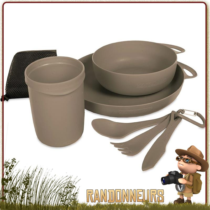 Kit Vaisselle Delta Camp Set Sea To Summit avec assiette, bol, tasse et couverts, idéal pour la randonnée et trek Kit Vaisselle Delta Camp Set Sea To Summit avec assiette, bol, tasse et couverts, idéal pour la randonnée et trek