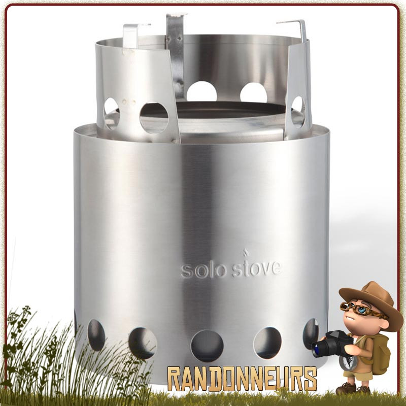 Réchaud à bois Solo Stove titan bushcraft inox double paroi très puissant grâce à son système de combustion des fumées Réchaud à bois Solo Stove titan bushcraft inox double paroi très puissant grâce à son système de combustion des fumées