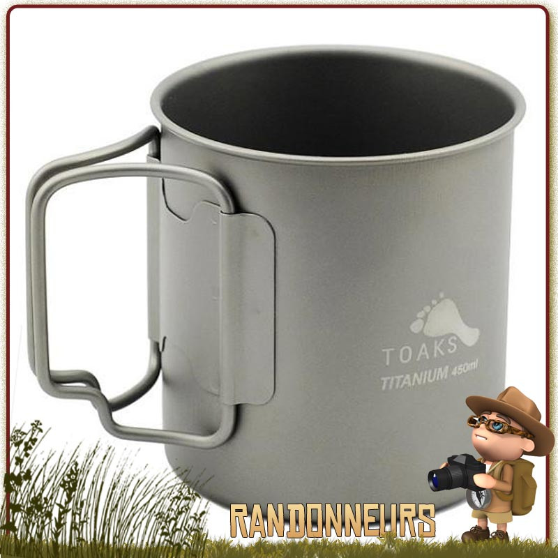 tasse titane toaks 450 ml 45 cl pour randonnée ultra légère. Le titane toaks est robuste et adapté à un bivouac tasse titane toaks 450 ml 45 cl pour randonnée ultra légère. Le titane toaks est robuste et adapté à un bivouac
